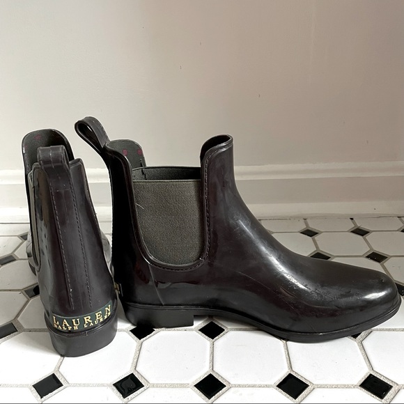 Ralph Lauren Shoes - Ralph Lauren Brown and Army Green Rain Booties